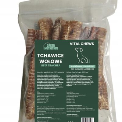 Tchawica wołowa dla psa Green Nutrition – naturalny gryzak, 100% wołowina, 500 g